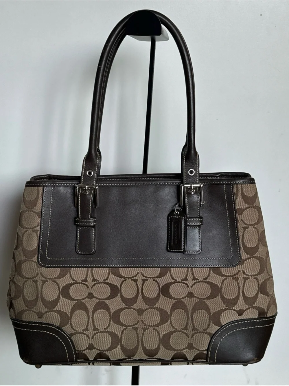 Coach Brown Signature Canvas Shoulder Tote